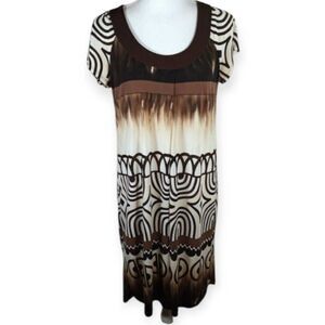 SCARLETT BROWN & CREAM DRESS SZ.6 EUC